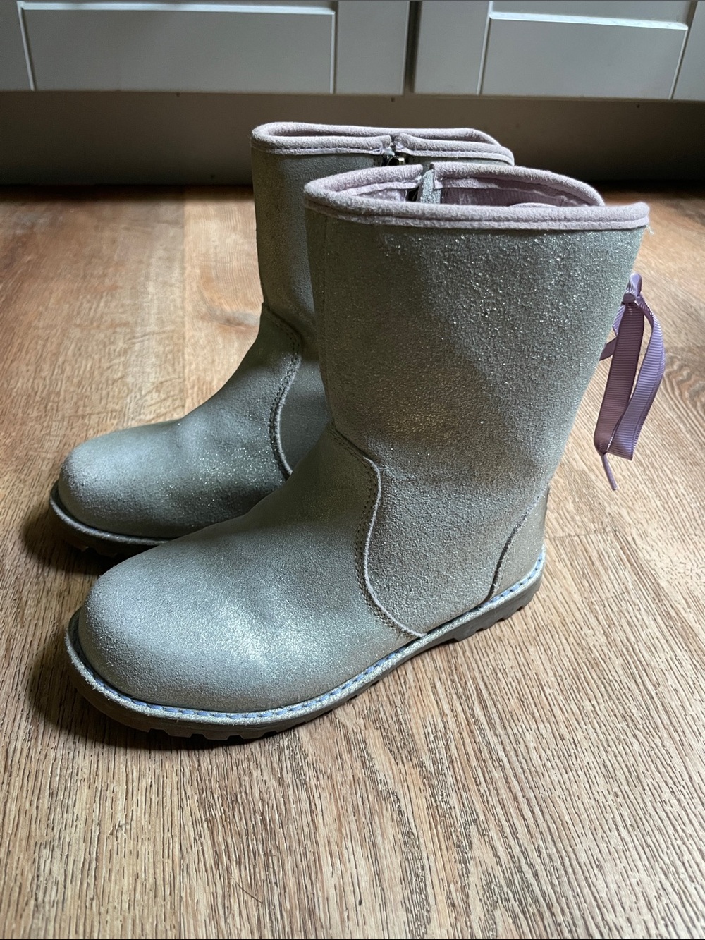 UGG Kids Sparkle Mid-Calf Boots in Pale Pink